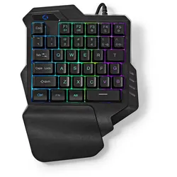 Nedis Gaming Einhand Tastatur kabelgebundene Einhand-Tastatur mit RGB-Beleuchtung