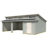 Lasita Maja Blockgarage »Hawaii«, BxT: 820 x 579,6 cm (Außenmaß), Holz - grau
