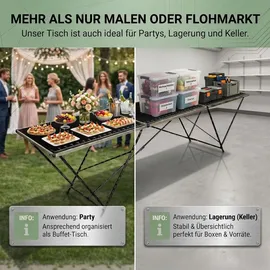 Trutzholm Tapeziertisch Alu Flohmarkttisch 300x60 cm Schwarz