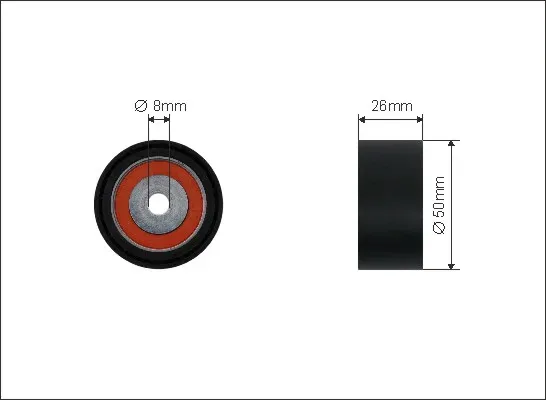 CAFFARO Umlenk-/Führungsrolle, Keilrippenriemen 500448 für Citroën Peugeot Fiat