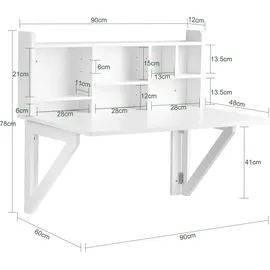 SoBuy Wandklapptisch 60 x 40 cm Weiß
