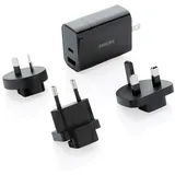 Philips Reisestecker UK/EU/AU/USA Schwarz