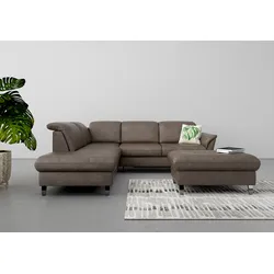 Ecksofa SIT & MORE "Maggiore L-Form", braun, B:261cm T:224cm, 100% Polyester, Sofas, wahlweise mit Kopfteilverstellung, Bettfunktion und Stauraum