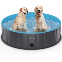 lunaoo Hundepool fur Große Hunde - Faltbare Schwimmbecken Hundebadewanne Hund Planschbecken für Kinder und Hunde, Tragbar & Eco-Friendly PVC Hunde Pool 80cm / 120cm / 160cm