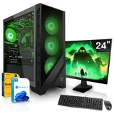 SYSTEMTREFF Business Komplett-Paket - Ryzen 5 7600X - AMD Radeon Graphics - 16GB DDR5 - 512GB M.2 NVMe + - 24 Zoll Monitor - Desktop PC