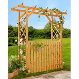 promadino Rosenbogen Pergola Ben Set, BxTxH: 200x65x208 cm, mit Türen braun