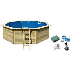 Karibu Gartenpool-Set »Modell 1« - blau - Edelstahl