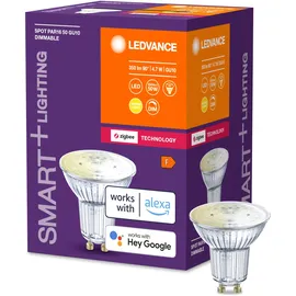 LEDVANCE Smart+ LED, ZigBee GU10 Reflektor, warmweiß, dimmbar, Direkt kompatibel mit Echo Plus und Echo Show (2. Gen.),