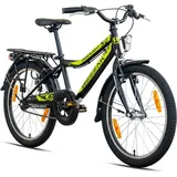 Rezzak 20 Zoll Kinderfahrrad Jungen Fahrrad Rücktrittbremse RH 33 Schwarz Grün NEU -041