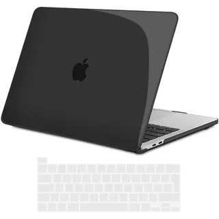 TECOOL Hülle nur Kompatibel mit MacBook Pro 16 Zoll 2020 2019 mit Touch Bar (A2141), Ultradünne Schutzhülle Hartschale Case mit Tastaturschutz (EU Layout), Kristall Schwarz