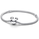 PANDORA Disney Micky Maus Verschluss Moments Schlangen-Gliederarmband mit Micky Maus Verschluss, Kompatibel Moments, Größe: 19 cm,