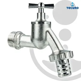 tecuro Auslaufventil 3/4 Zoll Messing mattverchromt
