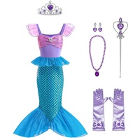 Lito Angels Prinzessin Meerjungfrau Arielle Kostüm Kleid Verkleidung mit Zubehör für Kleinkind Mädchen Größe 2-3 Jahre 98 (Tag-Nummer 100)
