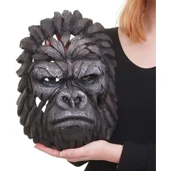 Deko Schädel MCW-H41, Wanddeko Kopf Trophäe, Polyresin Indoor Outdoor ~ Gorillakopf 34cm