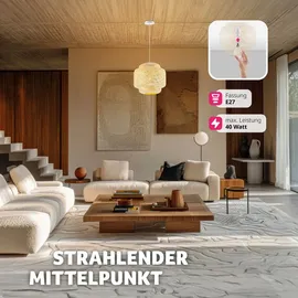 Tectake Lignea Lux 1 E27 rund Holz braun