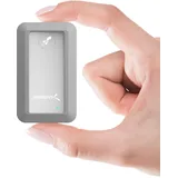 Sabrent Portable SSD 1TB Starke Schale Rugged, Festplatte extern NVMe, USB 3.2 Gen 2, 1000 MB/s Lesen, USB C Kabel enthalten, Externe M.2 SSD Aluminiumschale wasserdichte [IP67] Silber (SB-1TB-NAWP)
