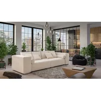 s-style möbel Big Sofa Pico mit Schlaffunktion, Boxspringfederung, Lounge Sofa mit vielen losen Kissen aus Beige Luxusmicrofaser, B/T/H: 290 cm/110/80 cm - Beige