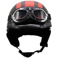 WRMIGN Retro Motorrad Halbhelme,Motorradhelm mit Fliegerbrille,Herren Und Damen Mode Jethelme ECE Zugelassener Für Cruiser Chopper Scooter Mofa Helm