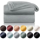 Blumtal Kuscheldecke flauschig - Decke Sofa ® - Sofadecke, Kuscheldecke Kinder, Blanket, Tagesdecke & Wohndecke 130x150 cm Grau