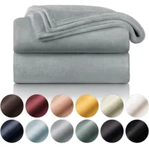 Blumtal Kuscheldecke flauschig - Decke Sofa ® - Sofadecke, Kuscheldecke Kinder, Blanket, Tagesdecke & Wohndecke 130x150 cm Grau