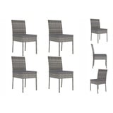 vidaXL Garten-Essstühle 4 Stk. Poly Rattan Grau