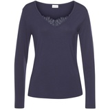 LASCANA Damen Pyjamaoberteil nachtblau Gr.32/34