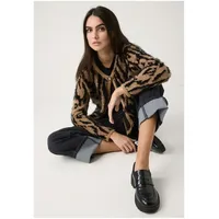 More & More haariger Cardigan Animal-Dessin Braun 40