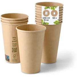 BIOZOYG Kaffeebecher 0,4 l Braun 50 St.