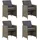 vidaXL Polyrattan Gartenstühle 52 x 56 x 85 cm grau 4 St. inkl. Kissen 316747