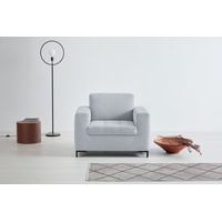 OTTO products Sessel »Grazzo«, hochwertige Stoffe aus recyceltem Material, Steppung im Sitzbereich silberfarben