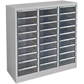 Proregal Schubladencontainer Kobra mit 27 Schubladen HxBxT 88x80x35cm | Lichtgrau