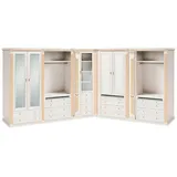 JVmoebel Kleiderschrank Stilvoller Weißer Eckschrank Massivholz Schlafzimmer Kleiderschrank Made in Europa