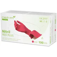 Medi-Inn Nitril Red Plus Einmalhandschuhe puderfrei M 100 Stück)