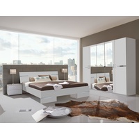 Wimex Schlafzimmer Anna komplett Spiegel Bett 180x200cm 4-teilig weiß