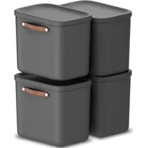 Rotho Stapelbox Maloja 39,5 x 26,5 x 34 cm 4-tlg. schwarz