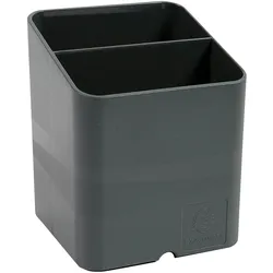 Exacompta 67707D 10x Stiftehalter Pen-Cube mit 2 Fächern - Stifte-Box Aquarel - Dunkelgrau