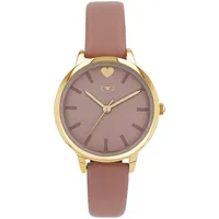 Tom Tailor 2100731 0 mm Kunstledergehäuse Gelbgold IP Sportarmband rosa