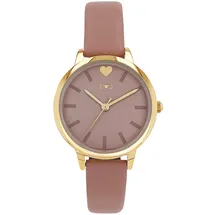 Tom Tailor 2100731 0 mm Kunstledergehäuse Gelbgold IP Sportarmband rosa