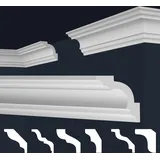 Marbet Design Stuckleisten XPS Styropor weiß - Deckenleisten Deckenstuck Leisten E-Leisten - (50 Meter / 25 Leisten E-15)