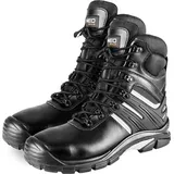 NEO TOOLS Hoher Arbeitsstiefel, Klasse S3 SRC, Polyurethan Leder, Oxford-Gewebe, Metallschlaufen, reflektierende Elemente - Größe 39 - 39