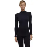 Falke Damen Baselayer-Shirt Warm Turtleneck W L/s Sh Funktionsmaterial schnelltrocknend 1 Stück, Schwarz Black 3000, S