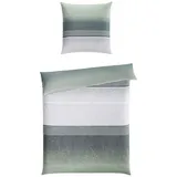 CASANOVA casa NOVA Satin-Bettwäsche ALEXIS, Grau - Grün - 155 x 220 cm - mit Reißverschluss