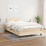 vidaXL Boxspringbett mit Matratze Creme 140x200 cm Stoff - Creme