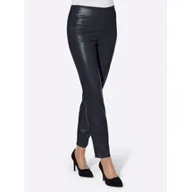 Lady Lederimitathose Regular Blau 19