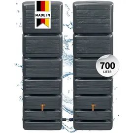 4rain Slim Wandtank Set 700 l graphitgrau