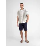 LERROS Kurzarmhemd »LERROS Streifenhemd mit modischen Resort Kragen«, weiß