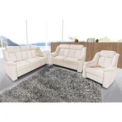 Polstergarnitur SIT & MORE "Basel", beige (natur,), Luxus-Microfaser ALTARA NUBUCK, Sitzmöbel-Sets, Set, bestehend aus 3-Sitzer + 2-Sitzer + Sessel