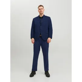 Jack & Jones PlusSize Anzug "JPRFRANCO SUIT NOOS PLS", Herren, Gr. 68, N-Gr, blau (medieval blau), Web, Obermaterial: 78% Polyester, Viskose, 5% Elasthan, JACK & JONES PLUSSIZE, unifarben, slim fit, Anzüge, aus Polyester, Viskose und Elasthan, Slim Fit Passform, pflegeleicht