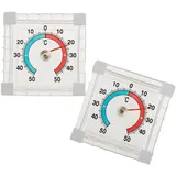 SIDCO Fensterthermometer 2 x Thermometer Außenthermometer selbstklebend Zimmer Thermometer