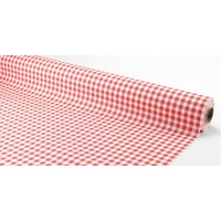 APARTina Papiertischdecke Rolle stoffähnlich rot weiß kariert 1 m x 20 m - Design Landhaus rot